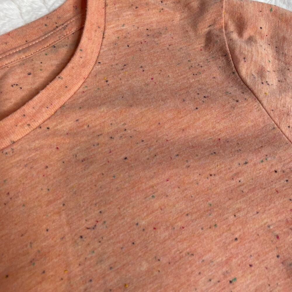 H&M Speckled Peach Pink Orange Tee Shirt‎ 1/4 Sleeve Small Crewneck - Picture 2 of 3